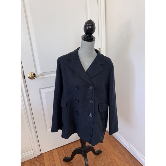 S MaxMara Linen Cotton Blazer Jacket Size 16 Quiet Luxury - Picture 1 of 12
